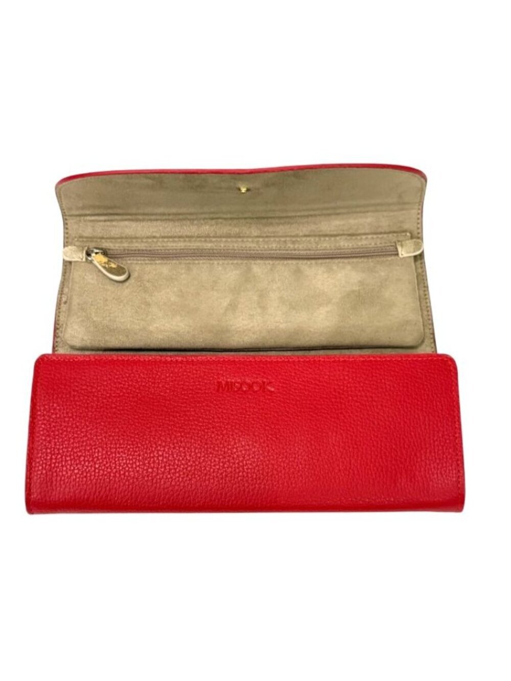 Misook Jewelry Roll Case Red Pebbled Leather Expandable Travel Organizer